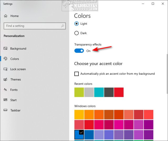 How To Disable Transparency Effects In Windows 10 And 11 Majorgeeks